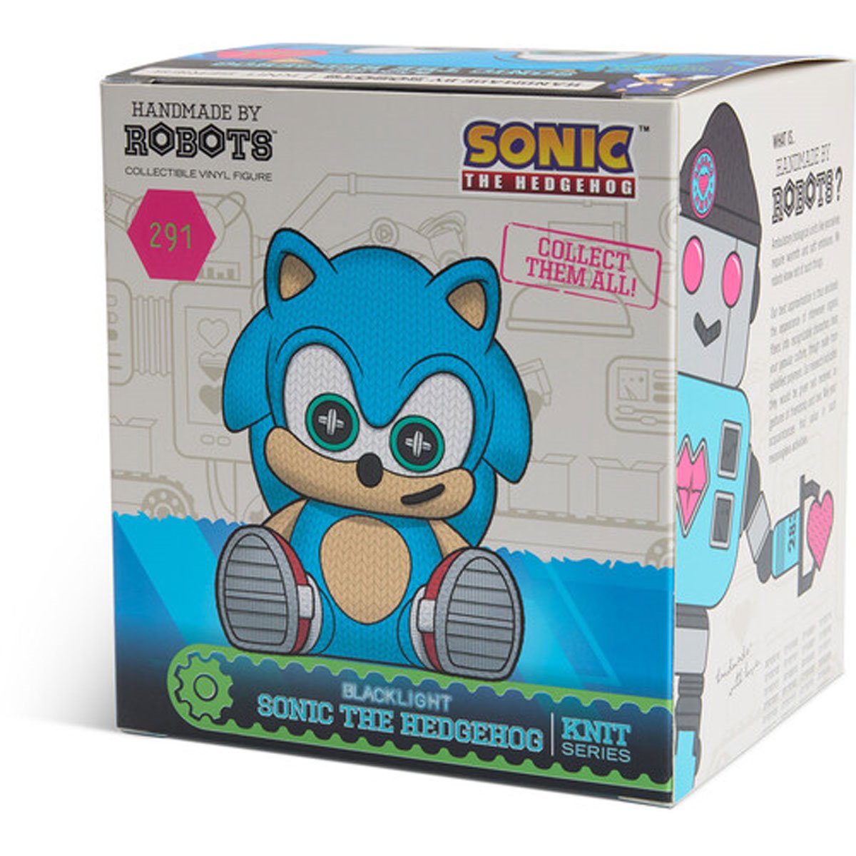 Sonic the Hedgehog Sonic #291 Blacklight Handmade By Robots Vinyl Figure