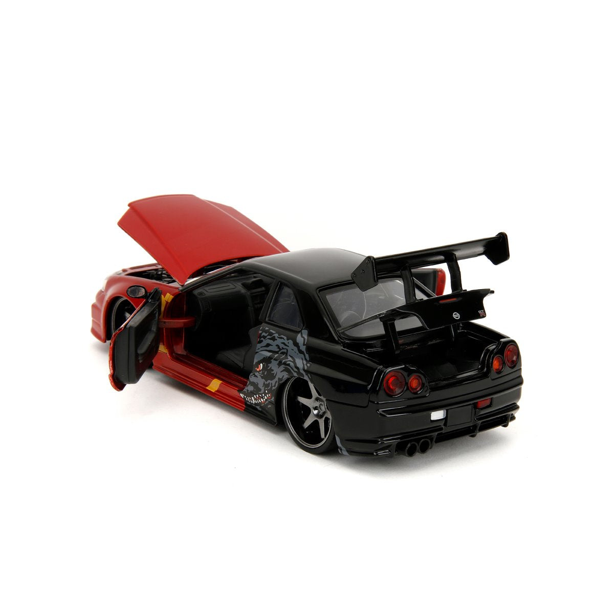 Hollywood Rides Godzilla 2002 Nissan Skyline GT-R R34 1:24 Scale Die-Cast Metal Vehicle