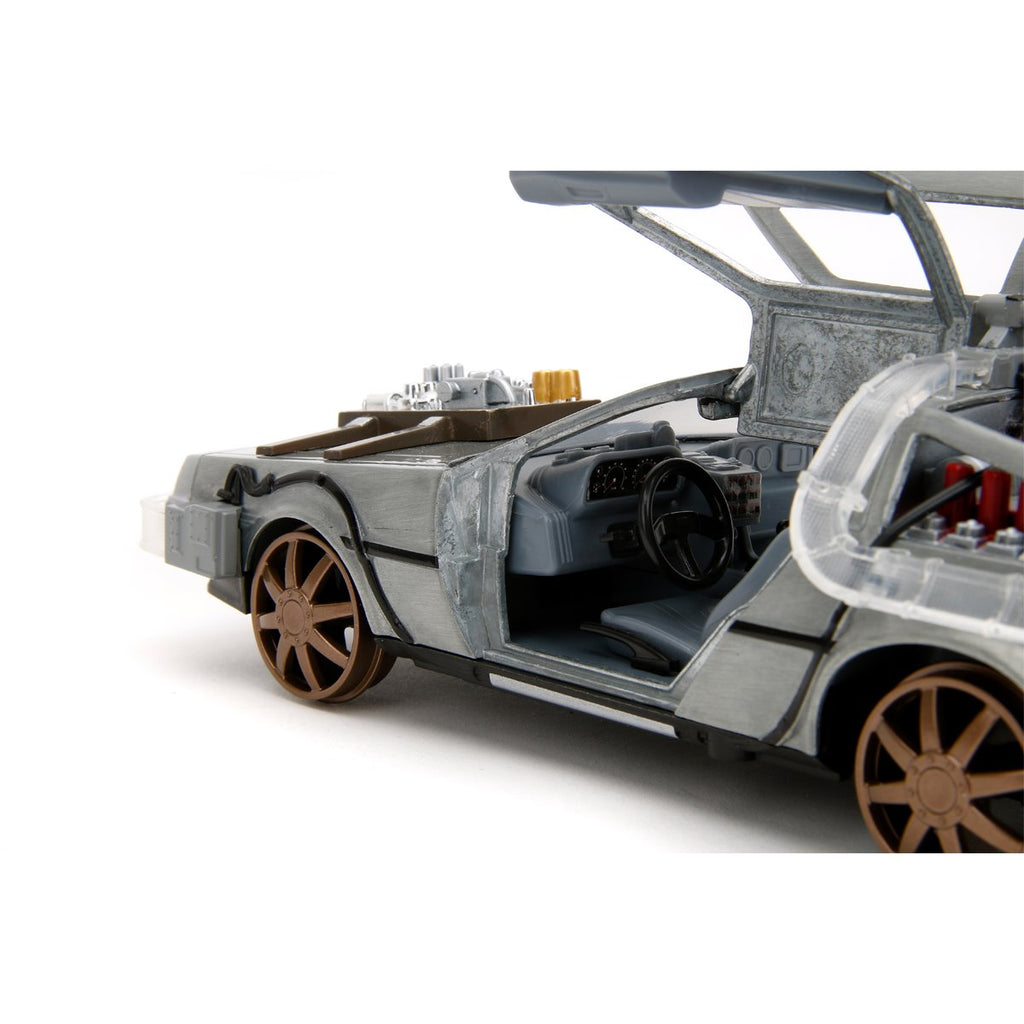 Hollywood Rides Back to the Future III Time Machine Rail Wheels 1:24 Die-Cast Metal Vehicle