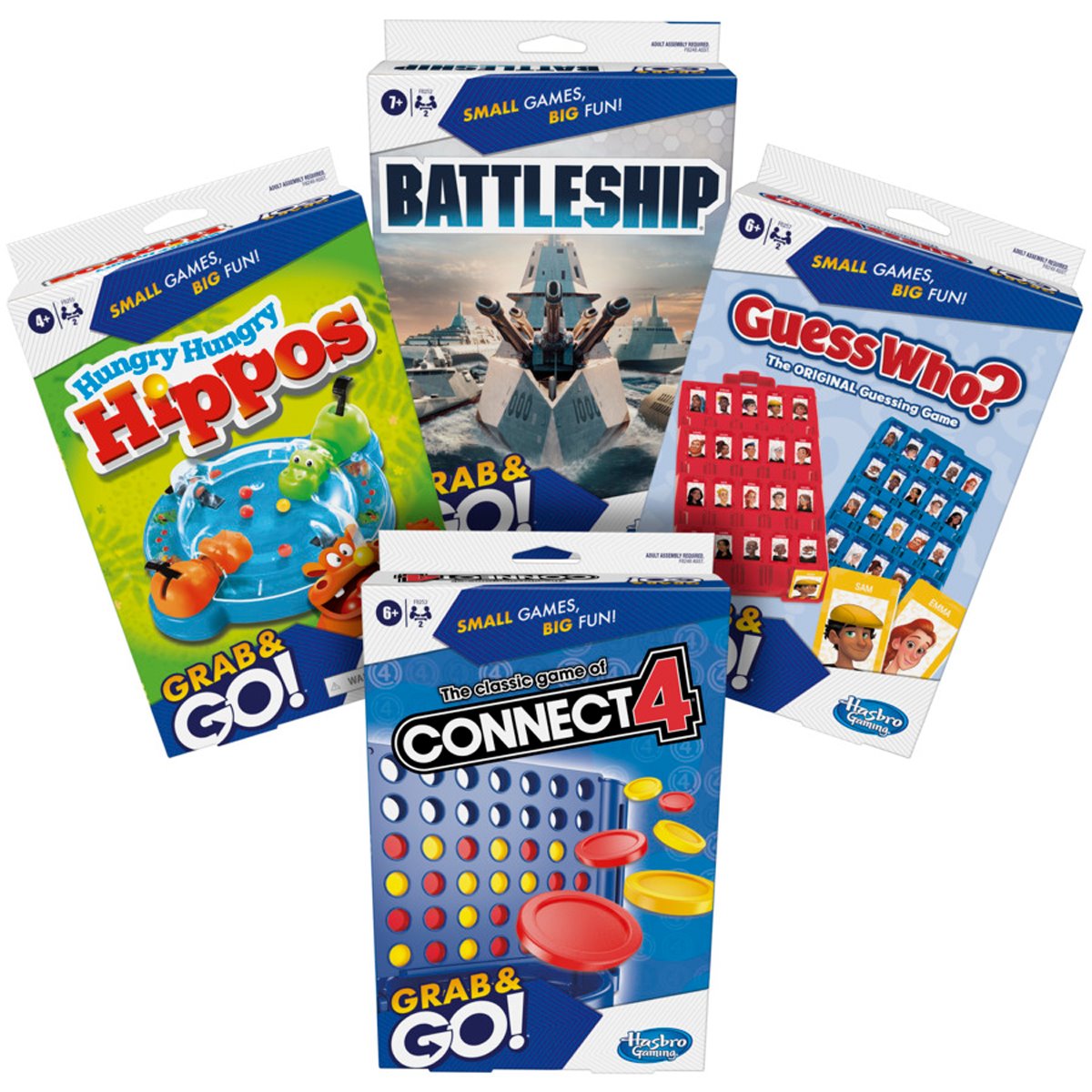 Hasbro Grab and Go! Bundle - 4 Pack of Travel Games