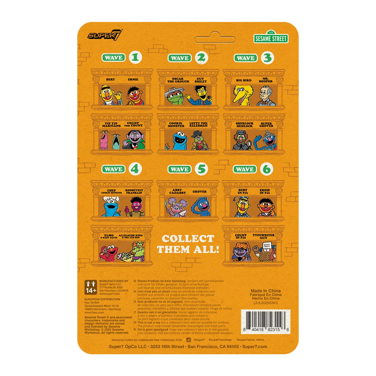 Sesame Street Bert (PJs) 3 3/4-Inch ReAction Figure