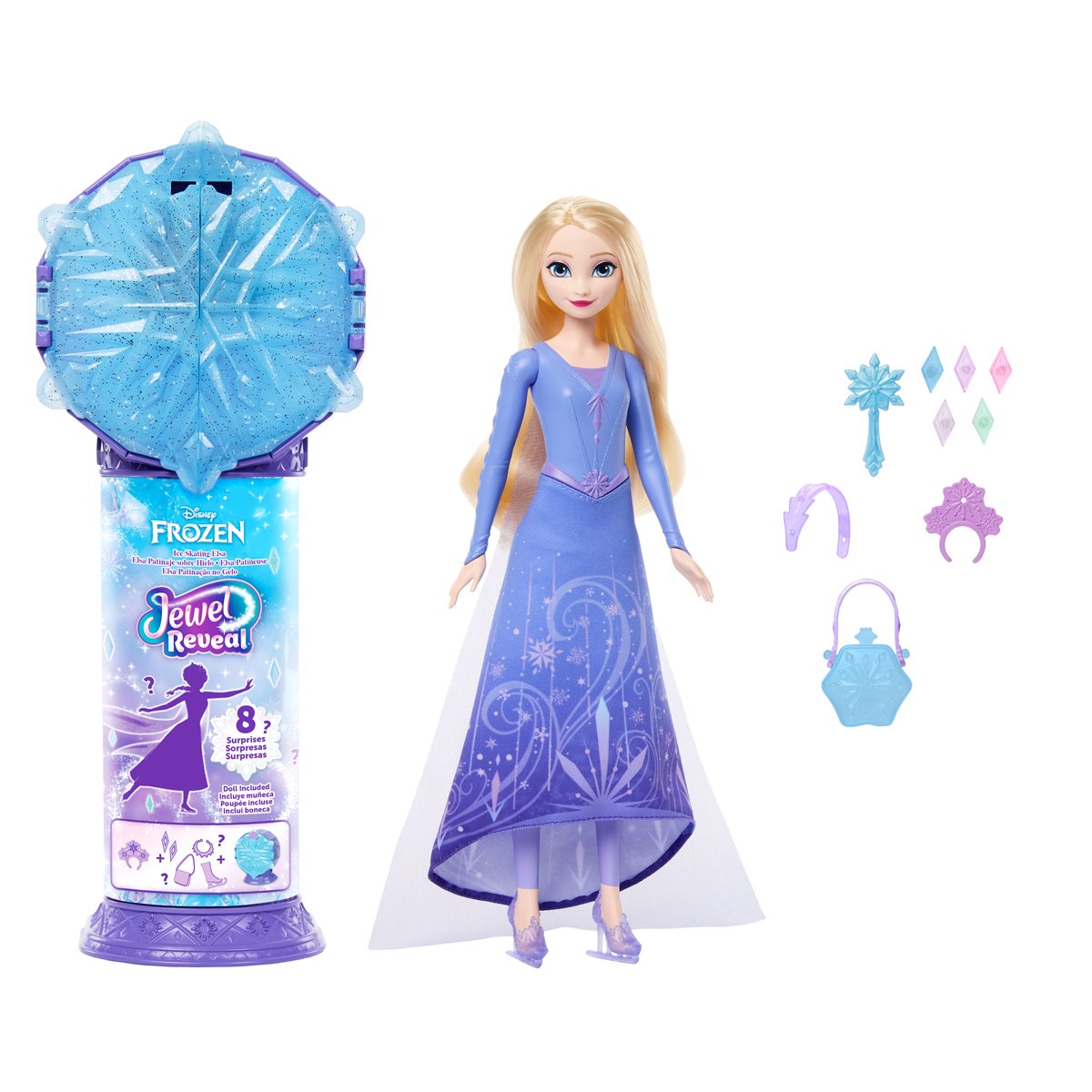 Disney Frozen Jewel Reveal Ice Elsa Skating Fashion Doll