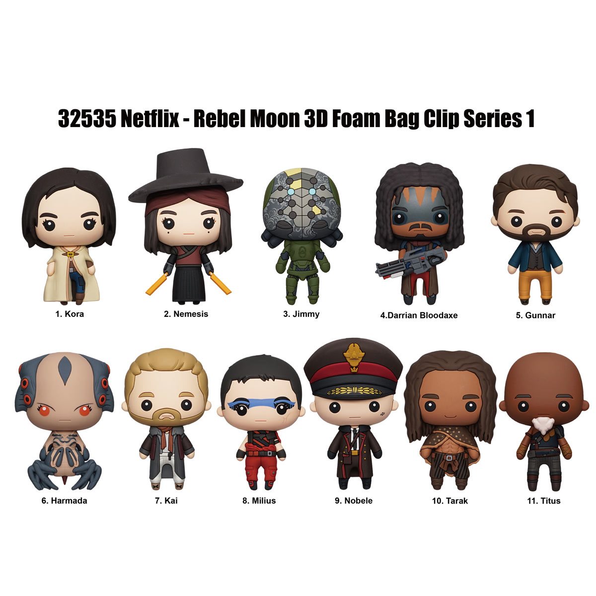 Rebel Moon 3D Foam Bag Clip Random 6-Pack