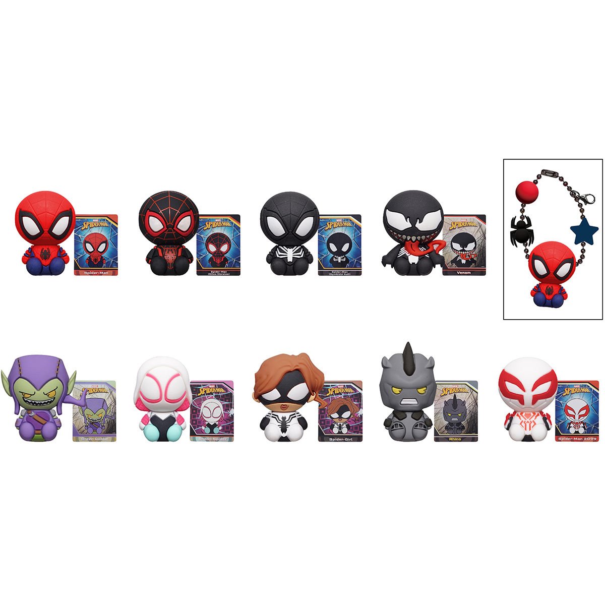 Spider-Man 3D Foam Charm Bag Clip Random 6-Pack
