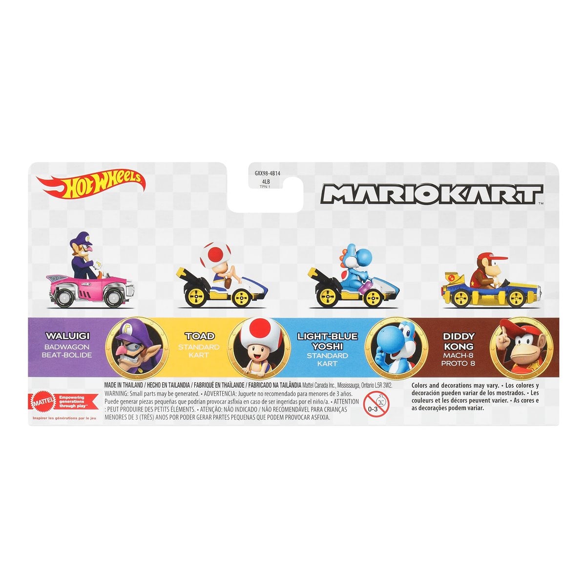 Mario Kart Hot Wheels 2026 Mix 3 Vehicle 4-Pack Case of 3