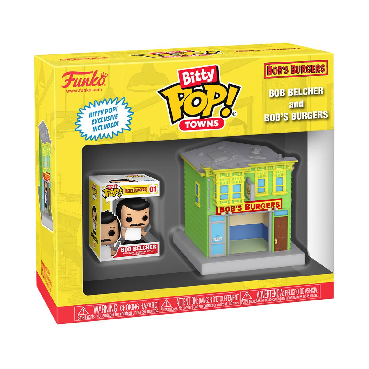 Bob's Burgers Bob Belcher and Bob's Burgers Funko Bitty Pop! Town