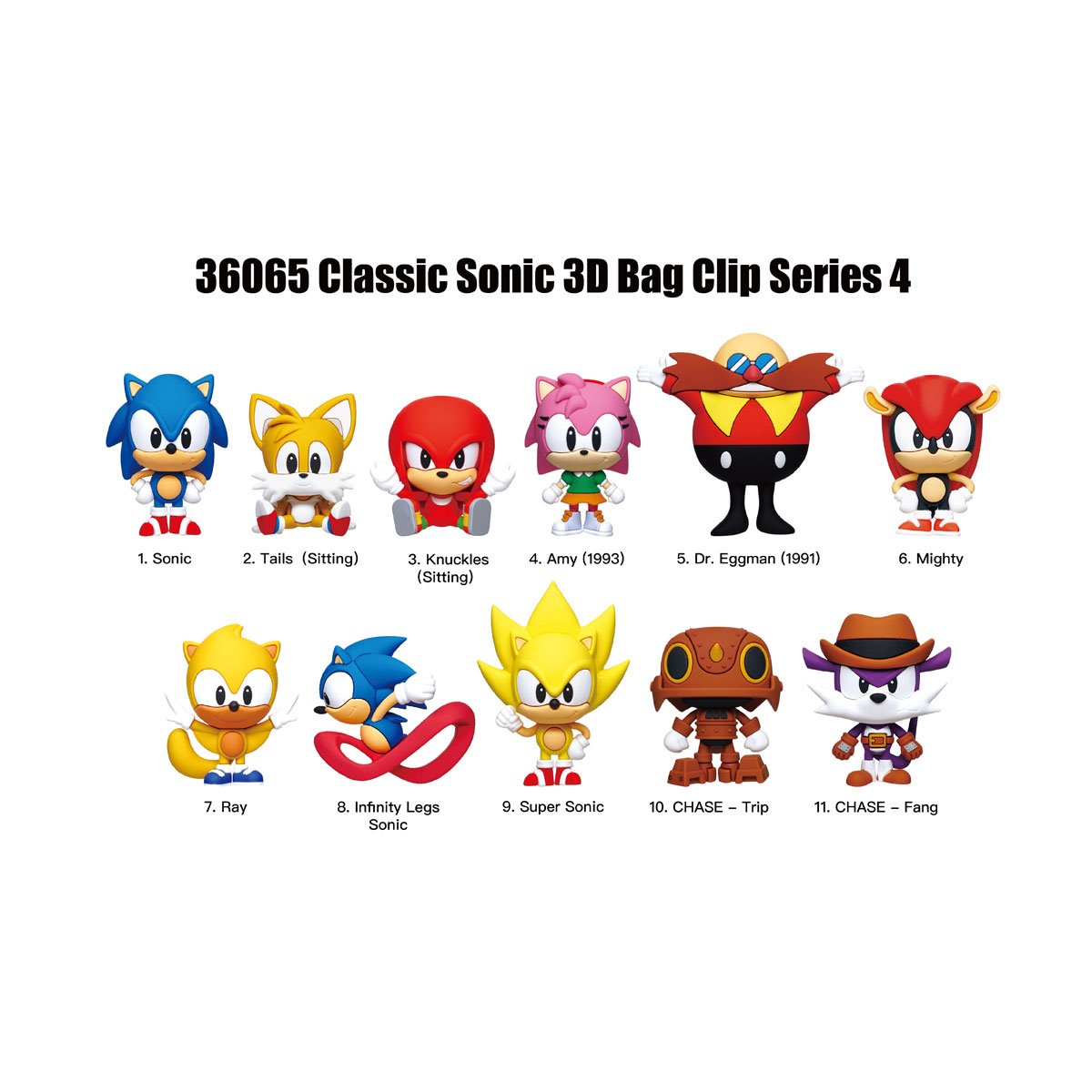 Sonic the Hedgehog Series 4 3D Foam Bag Clip Random 6-Pack