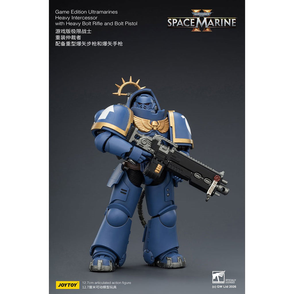 Joy Toy Warhammer 40K Space Marines Game Edition Ultramarines Intercessor Bolt Rifle & Pistol 1:18 Scale Action Figure