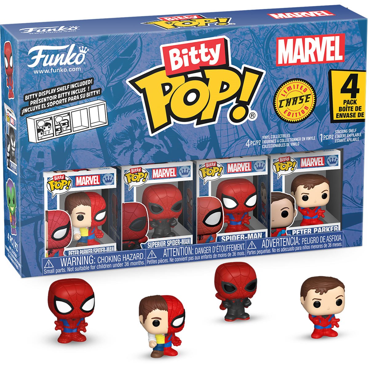 Spider-Man Peter Parker Funko Bitty Pop! Mini-Figure 4-Pack