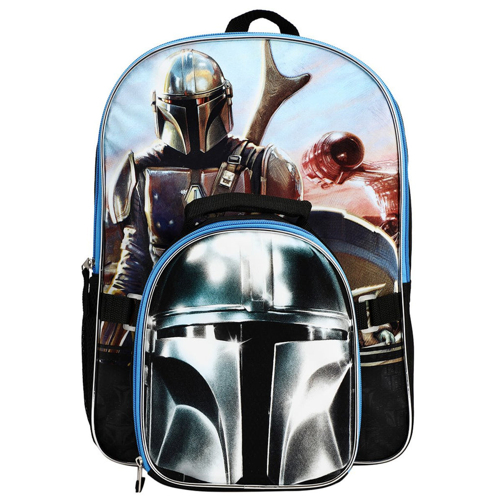 Star Wars The Mandalorian Helmet Youth Backpack Set