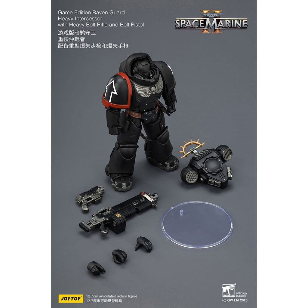Joy Toy Warhammer 40K Space Marines Game Edition Raven Guard Intercessor Bolt Rifle & Pistol 1:18 Scale Action Figure