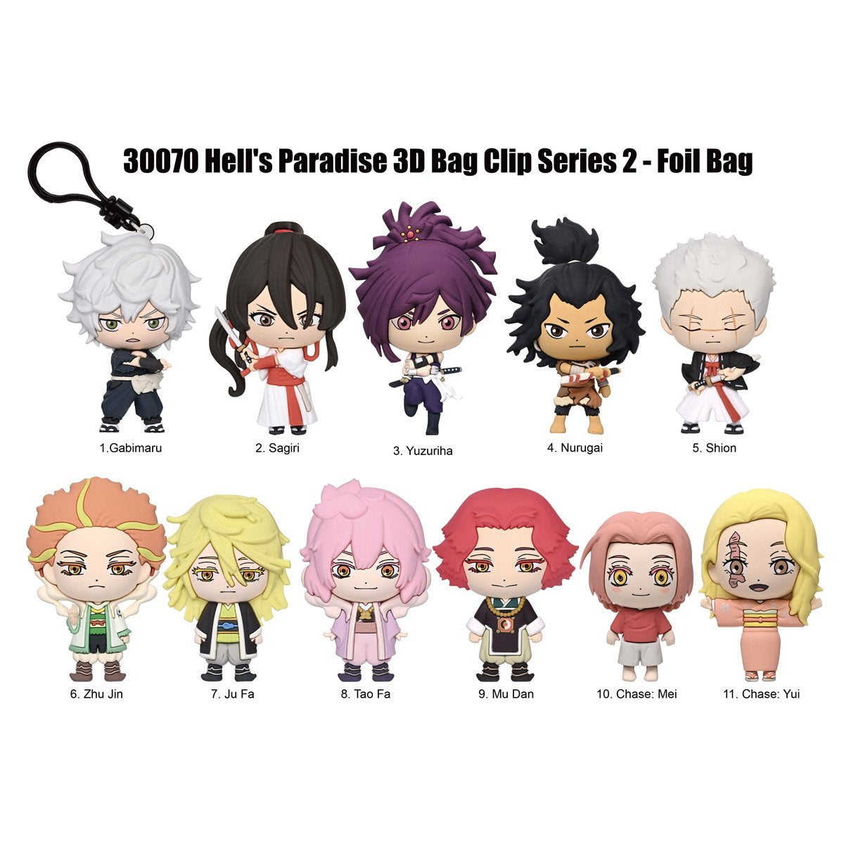 Hell's Paradise Series 2 3D Foam Bag Clip Display Case of 24