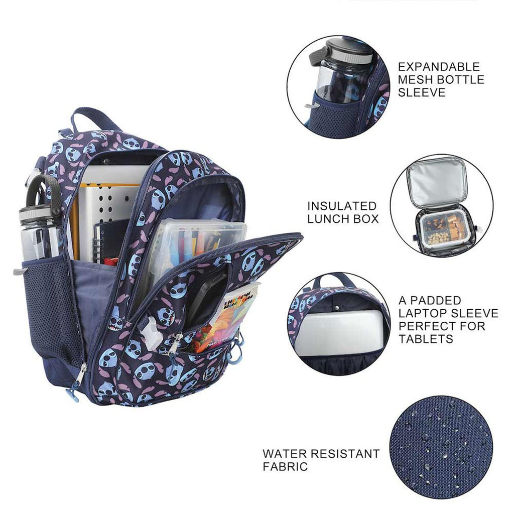 Lilo & Stitch Stitch All Over Print Youth Backpack 5-Piece Set