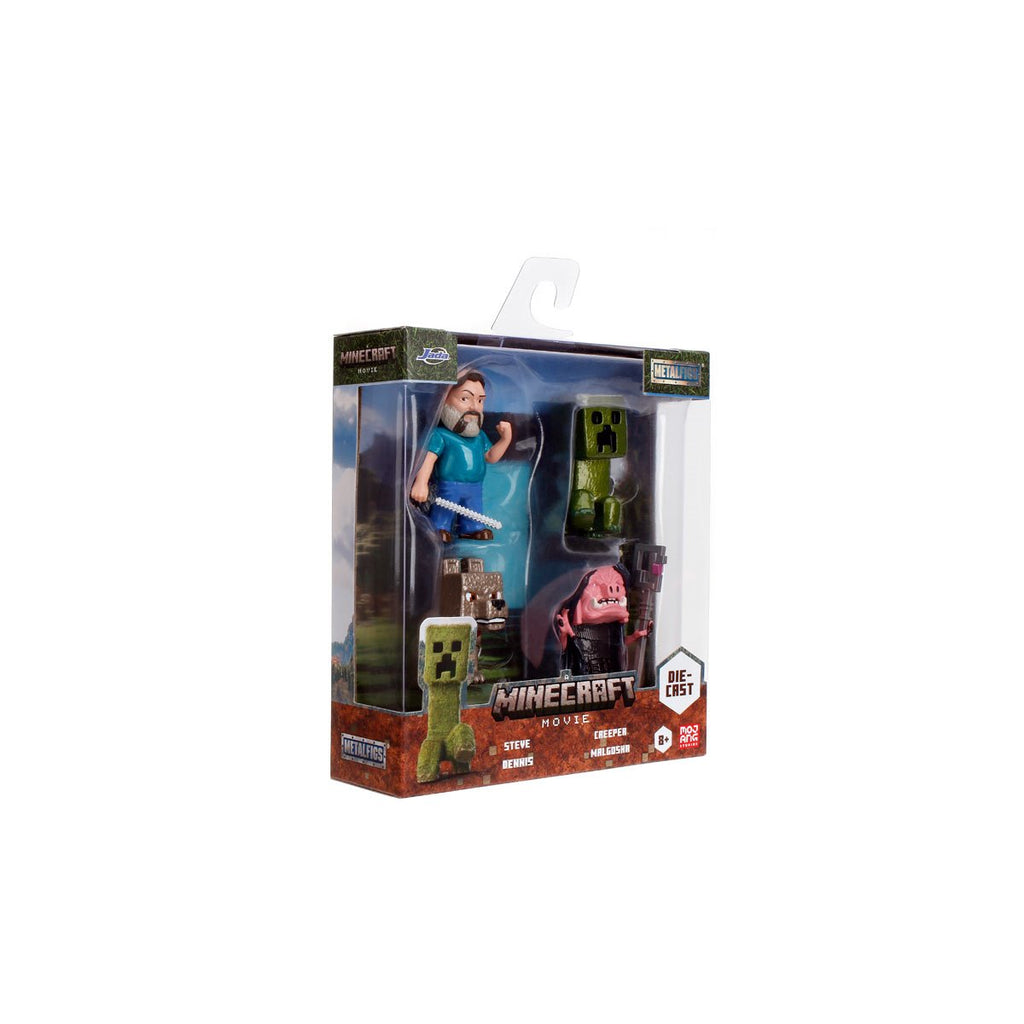 A Minecraft Movie Wave 1 MetalFigs 2 1/2-Inch Die-Cast Metal Mini-Figure 4-Pack