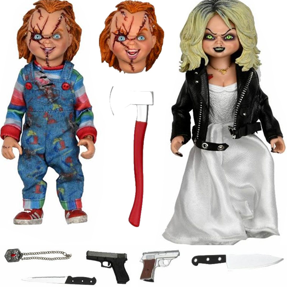 Bride of Chucky Chucky and Tiffany 8-Inch Scale Clothed Action Figure 2-Pack