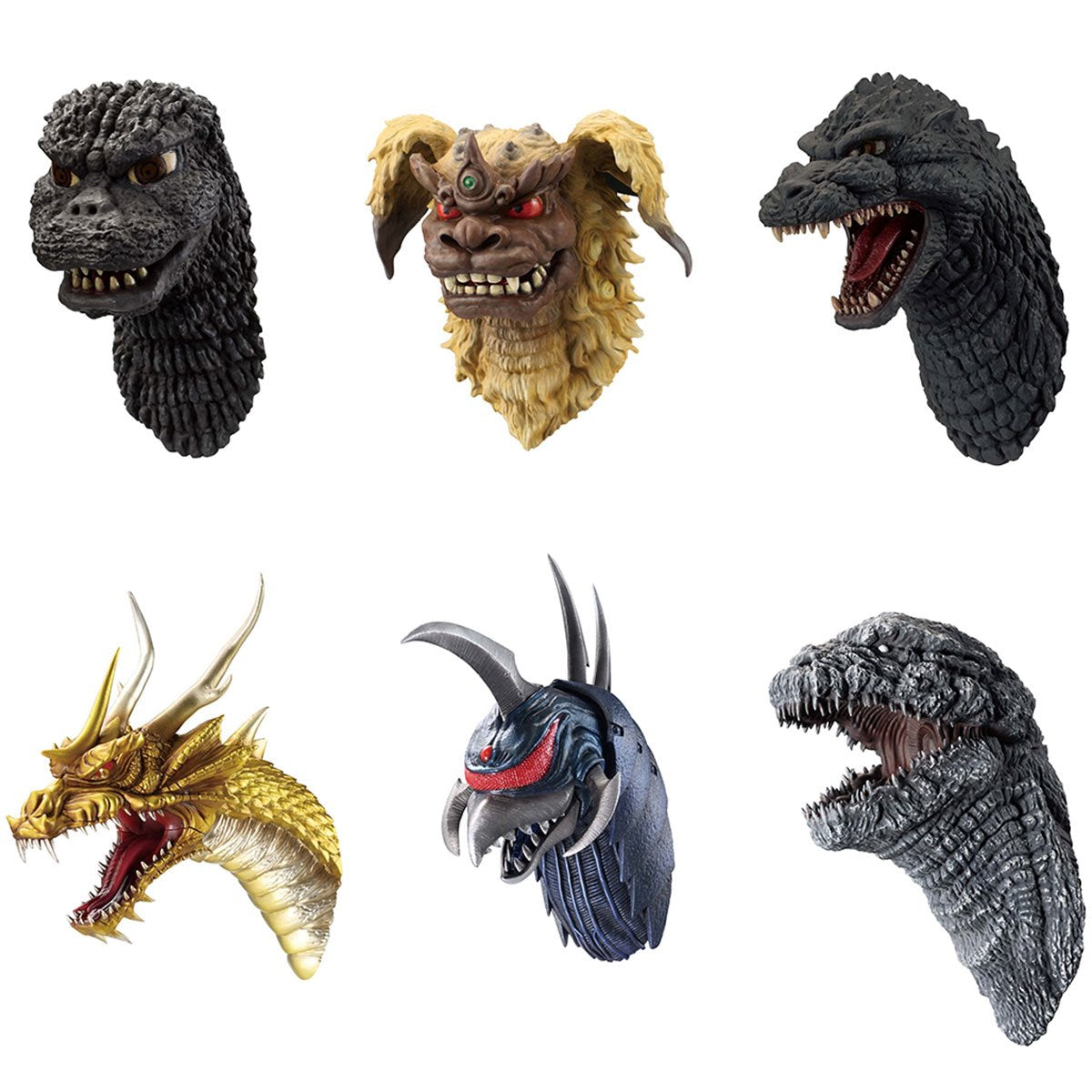 Godzilla Biographies G Head Magnet Display of 6