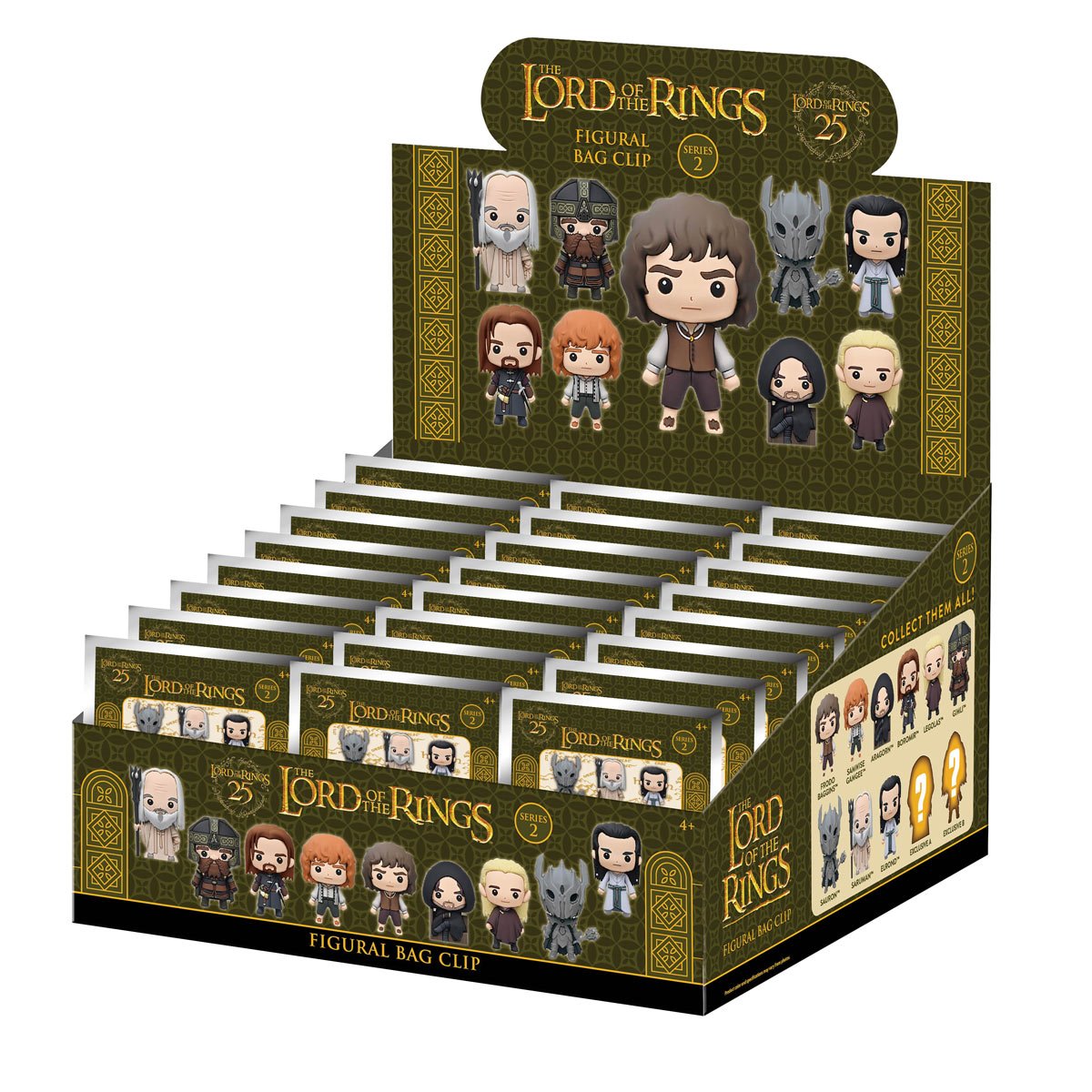 The Lord of the Rings Series 2 3D Foam Bag Clip Display Case of 24