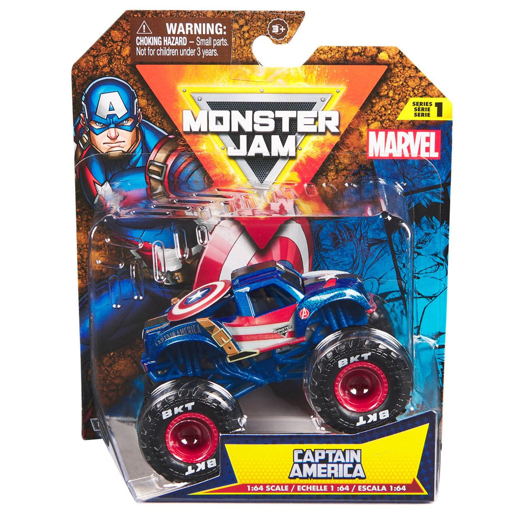 Monster Jam Marvel Monster Truck Single Pack Mix 4 1:64 Scale Vehicle Case of 4