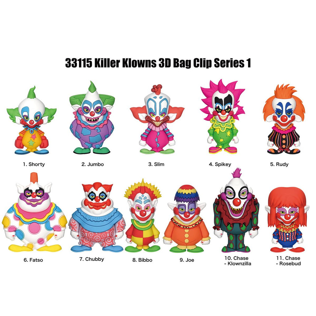 Killer Klowns From Outer Space Series 1 3D Foam Bag Clip Random 6-Pack