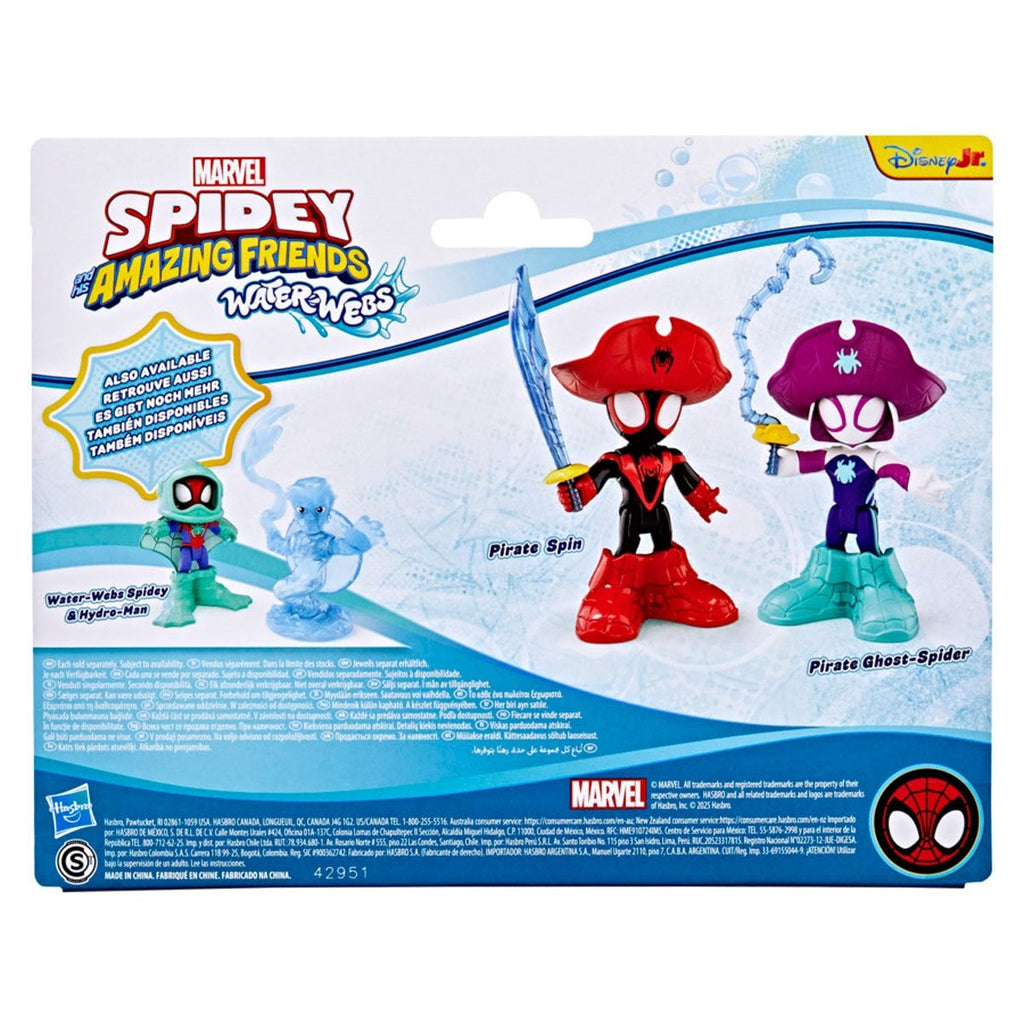Spidey and his Amazing Friends Water-Webs Pirate Miles Spin Morales & Pirate Ghost-Spider Action Figures