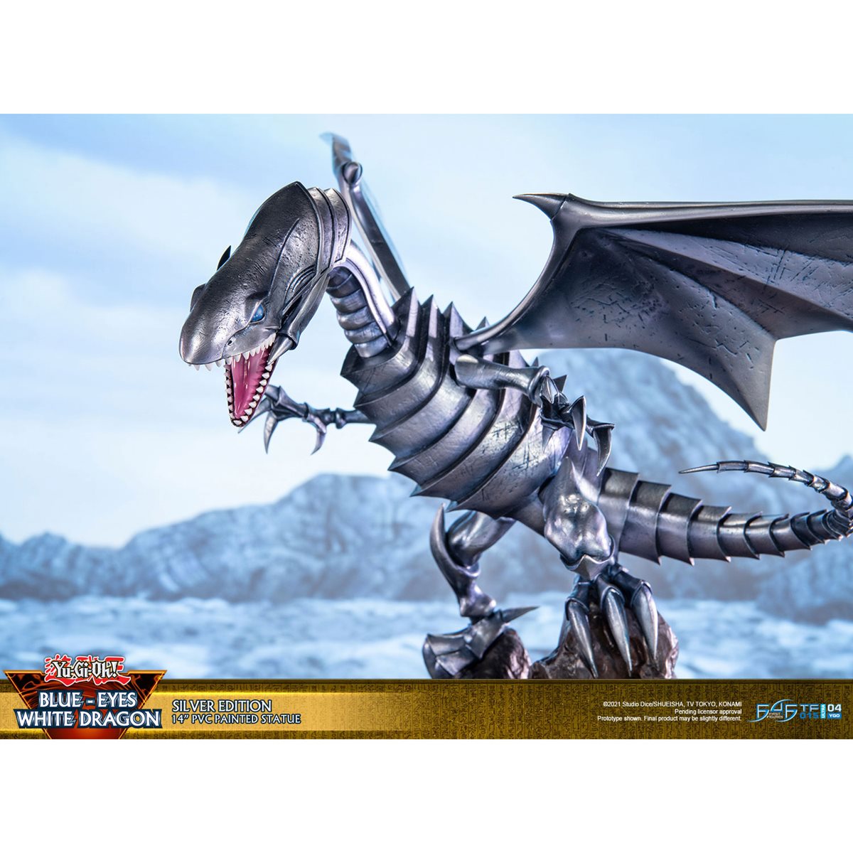 Yu-Gi-Oh! Blue-Eyes White Dragon 14-Inch Silver Statue
