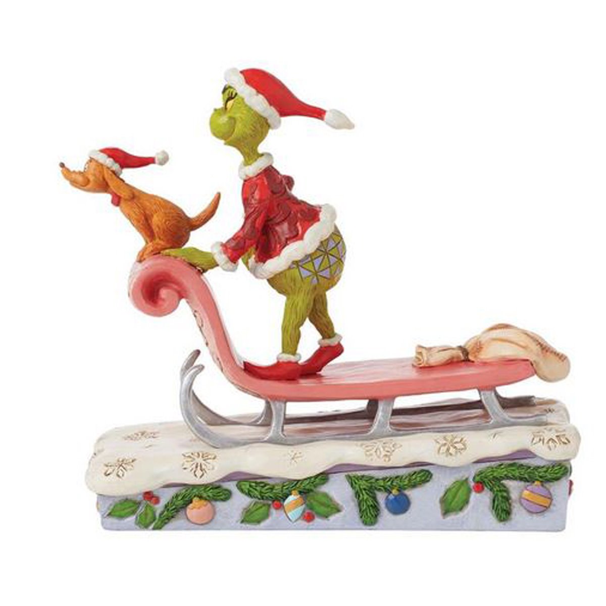 Dr. Seuss Grinch and Max on Sled By Jim Shore Statue