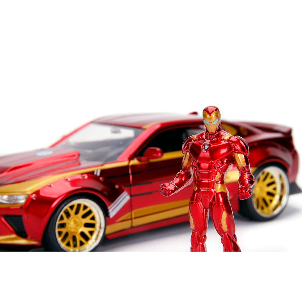 Iron Man Hollywood Rides 2016 Chevy Camaro 1:24 Scale Die-Cast Metal Vehicle with Figure