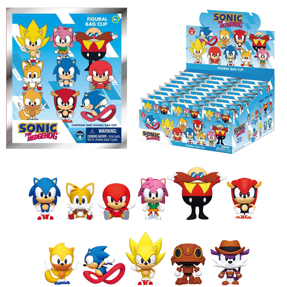 Sonic the Hedgehog Series 4 3D Foam Bag Clip Random 6-Pack