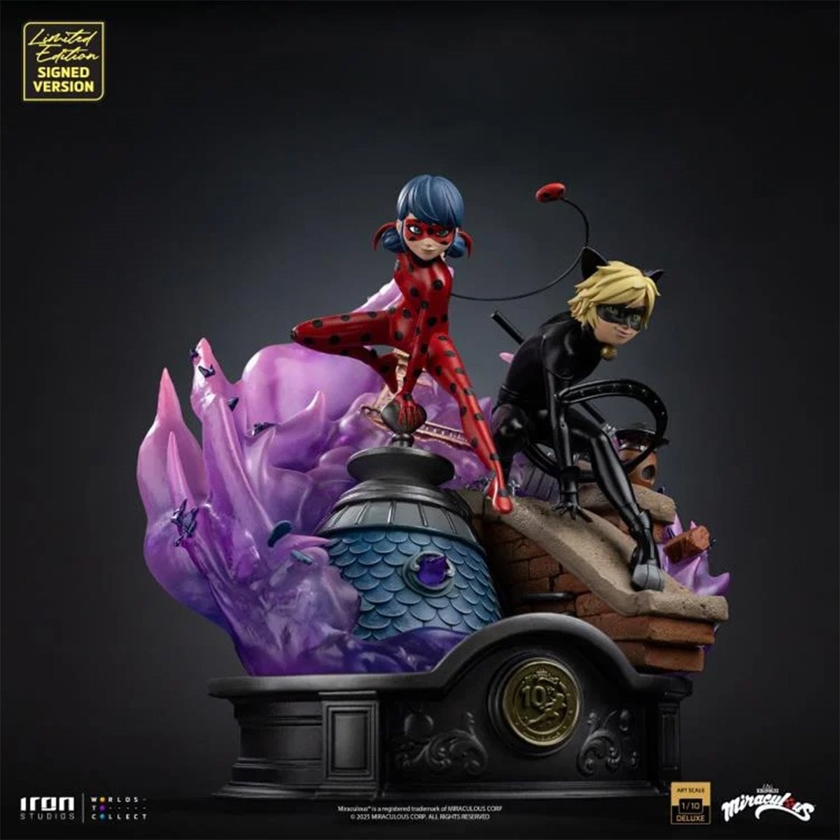 Miraculous Ladybug And Cat Noir 10th Anniversary Signed Edition 1:10 Deluxe Art Scale Limited Edition Statue