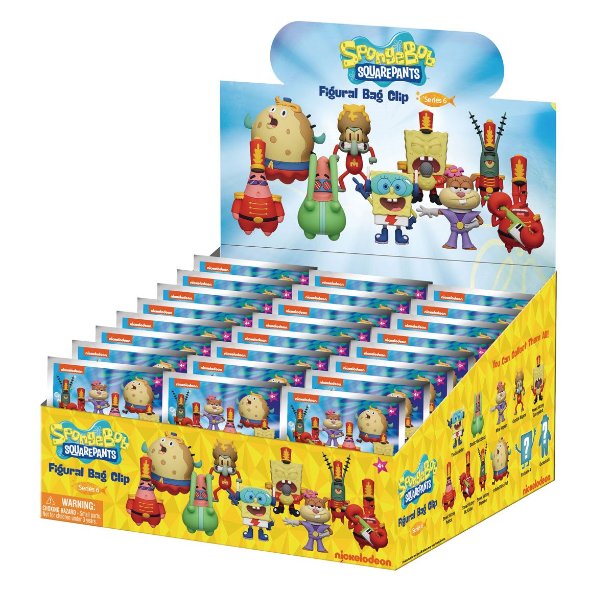 SpongeBob SquarePants Series 6 3D Foam Bag Clip Display Case of 24