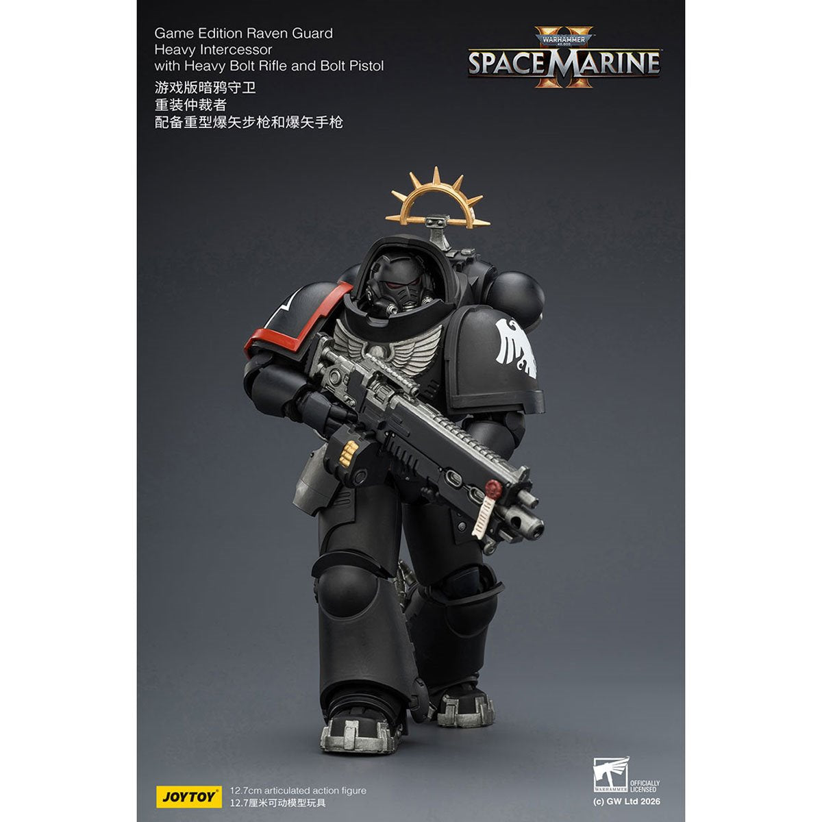 Joy Toy Warhammer 40K Space Marines Game Edition Raven Guard Intercessor Bolt Rifle & Pistol 1:18 Scale Action Figure