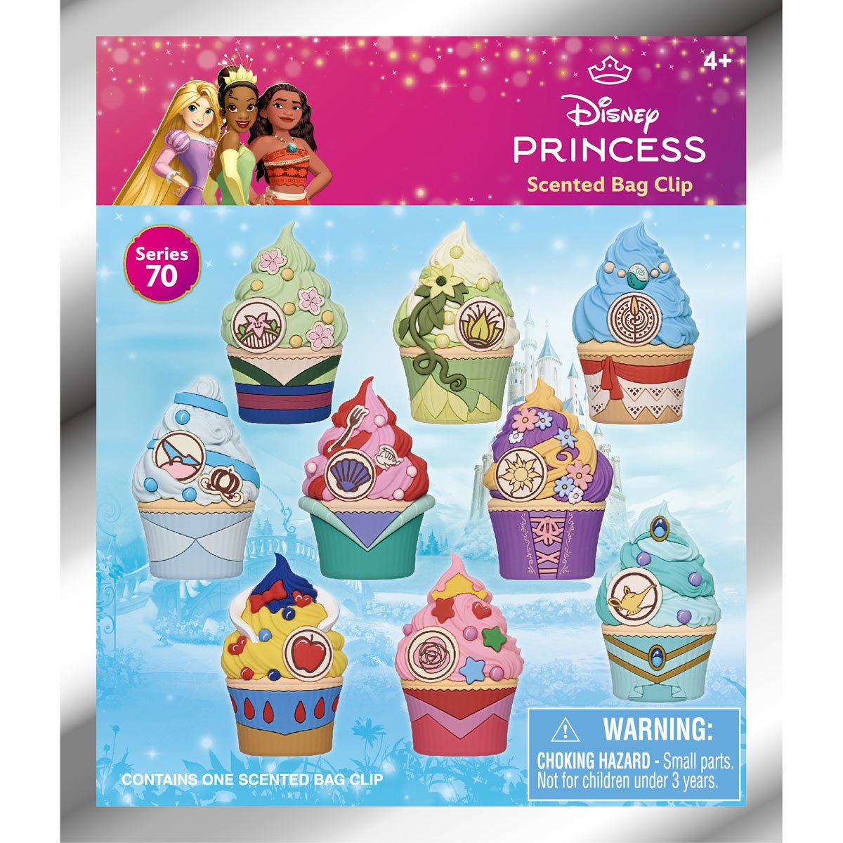 Disney Princesses Cupcakes Series 70 Scented 3D Foam Bag Clip Random 6-Pack