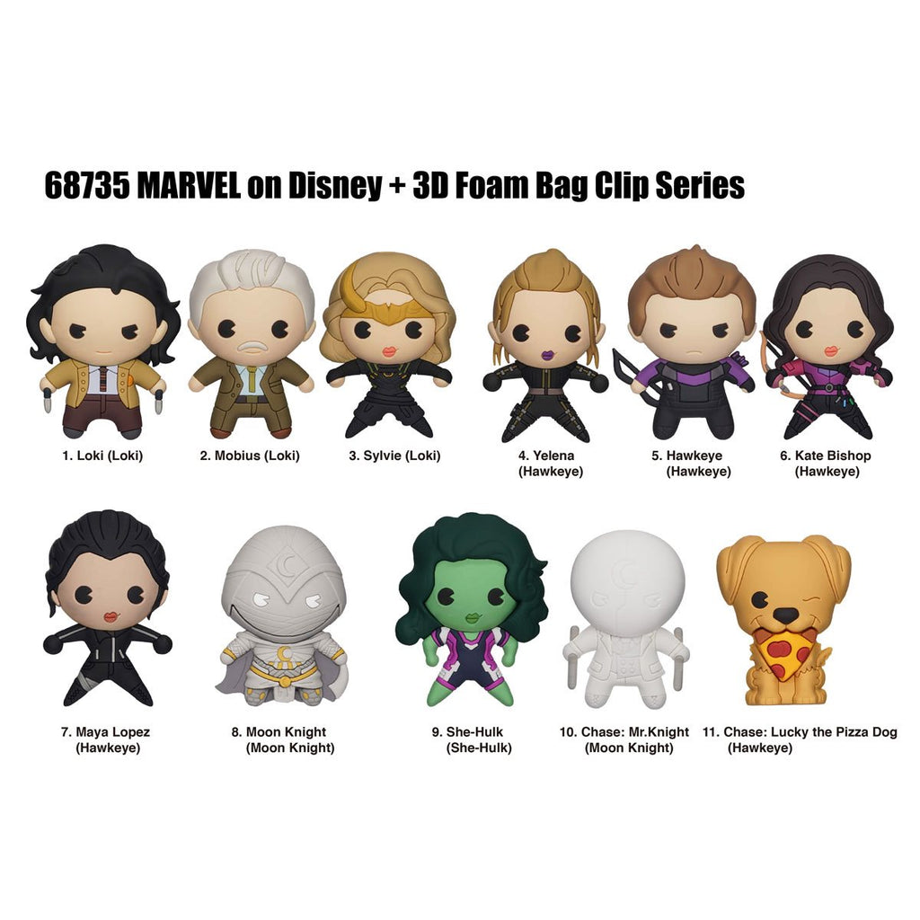 Marvel Studios Characters 3D Foam Bag Clip Display Case of 24