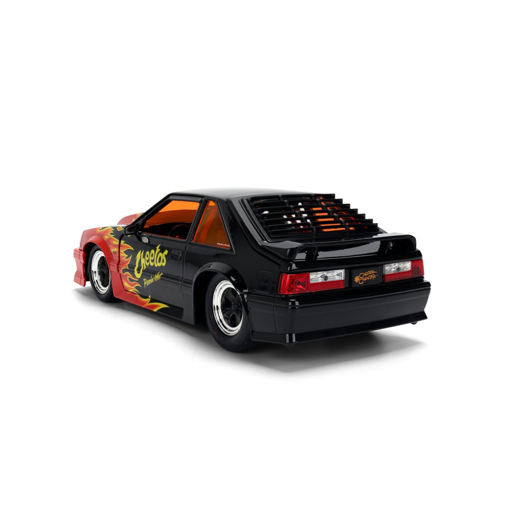 Hollywood Rides Cheetos Flamin' Hot 1989 Ford Mustang GT 1:24 Scale Die-Cast Metal Vehicle with Chester Cheetah Figure