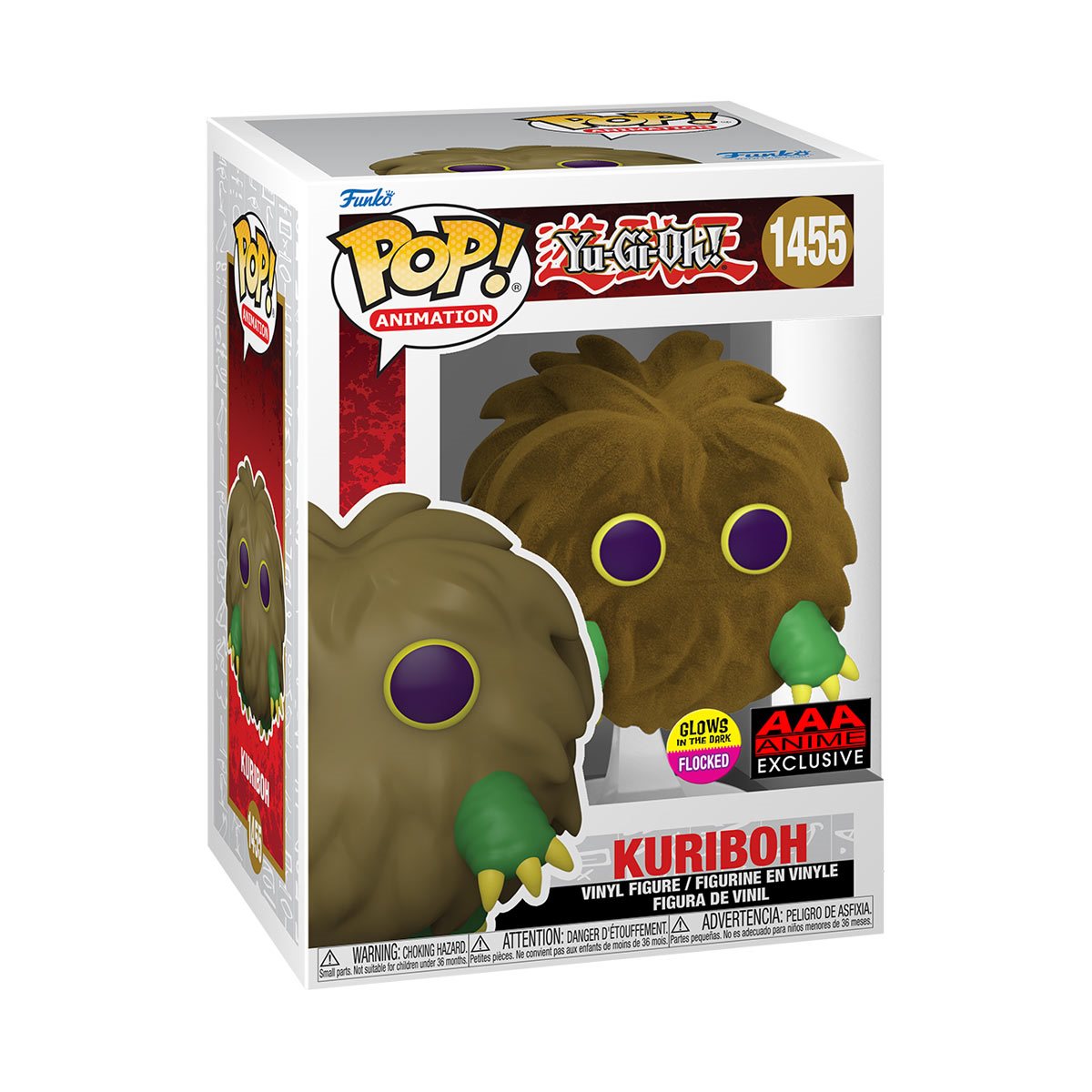 Yu-Gi-Oh! Kuriboh Flocked and Glow-in-the-Dark Funko Pop! Vinyl Figure #1455 - AAA Anime Exclusive