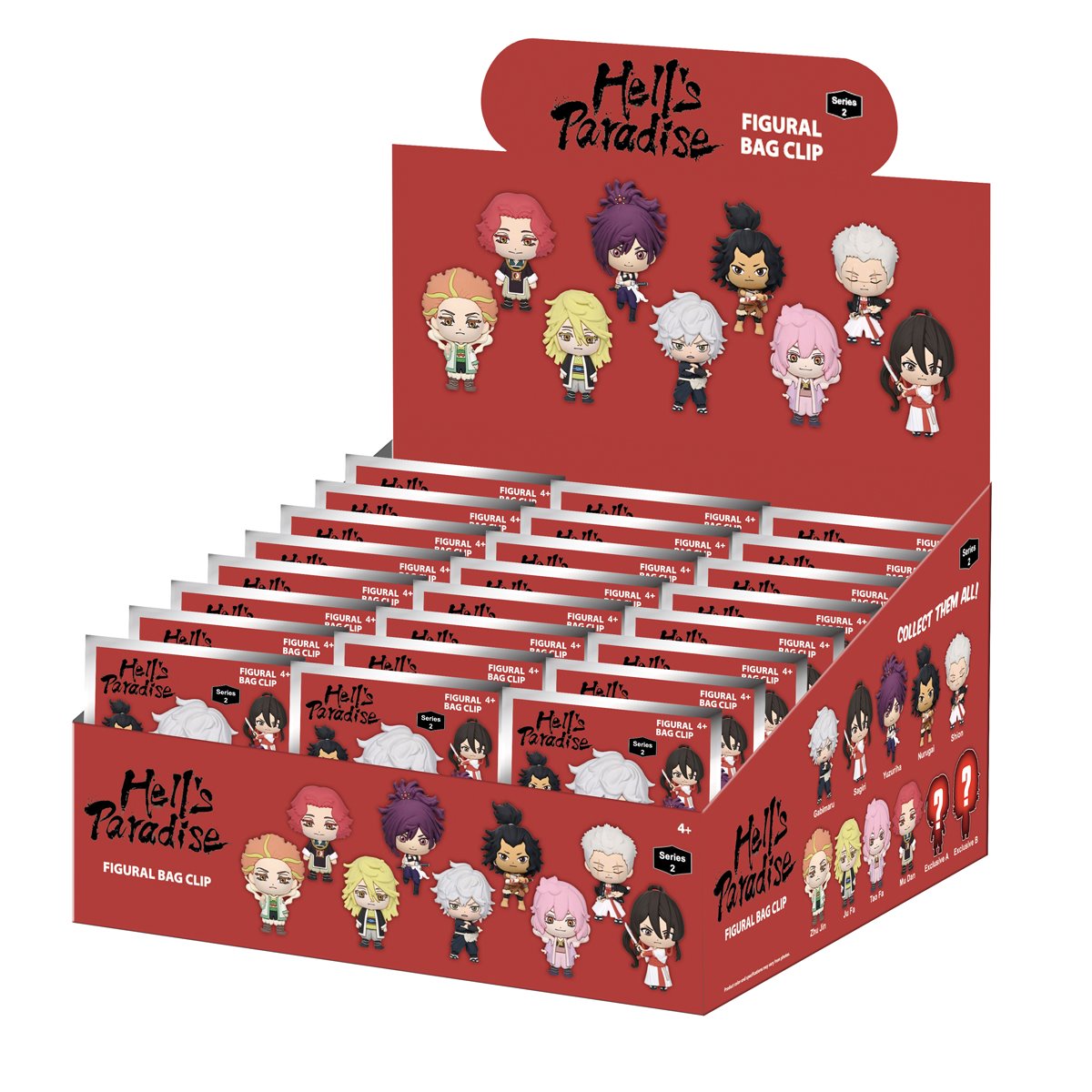 Hell's Paradise Series 2 3D Foam Bag Clip Display Case of 24