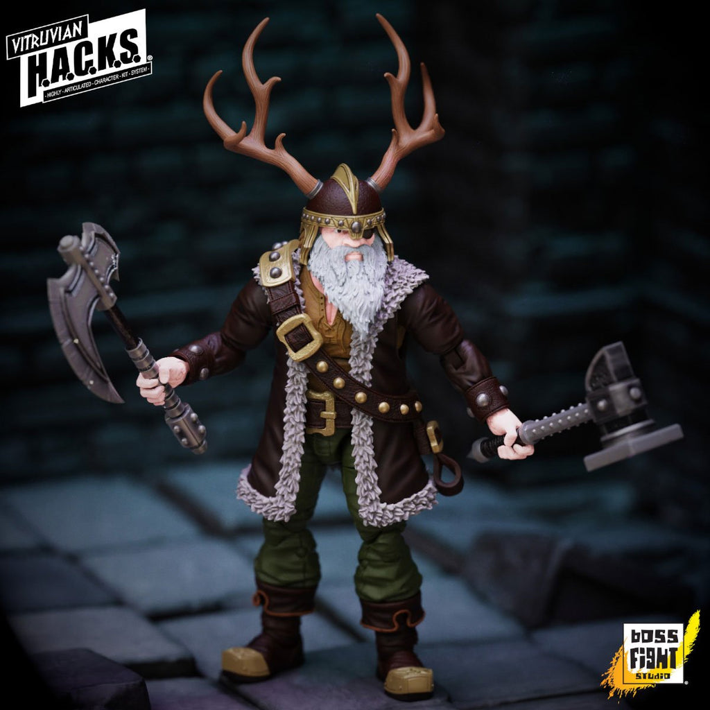 Vitruvian H.A.C.K.S. Fantasy Wave 8 Grimgrom Dwarf Mercenary 1:18 Scale Action Figure