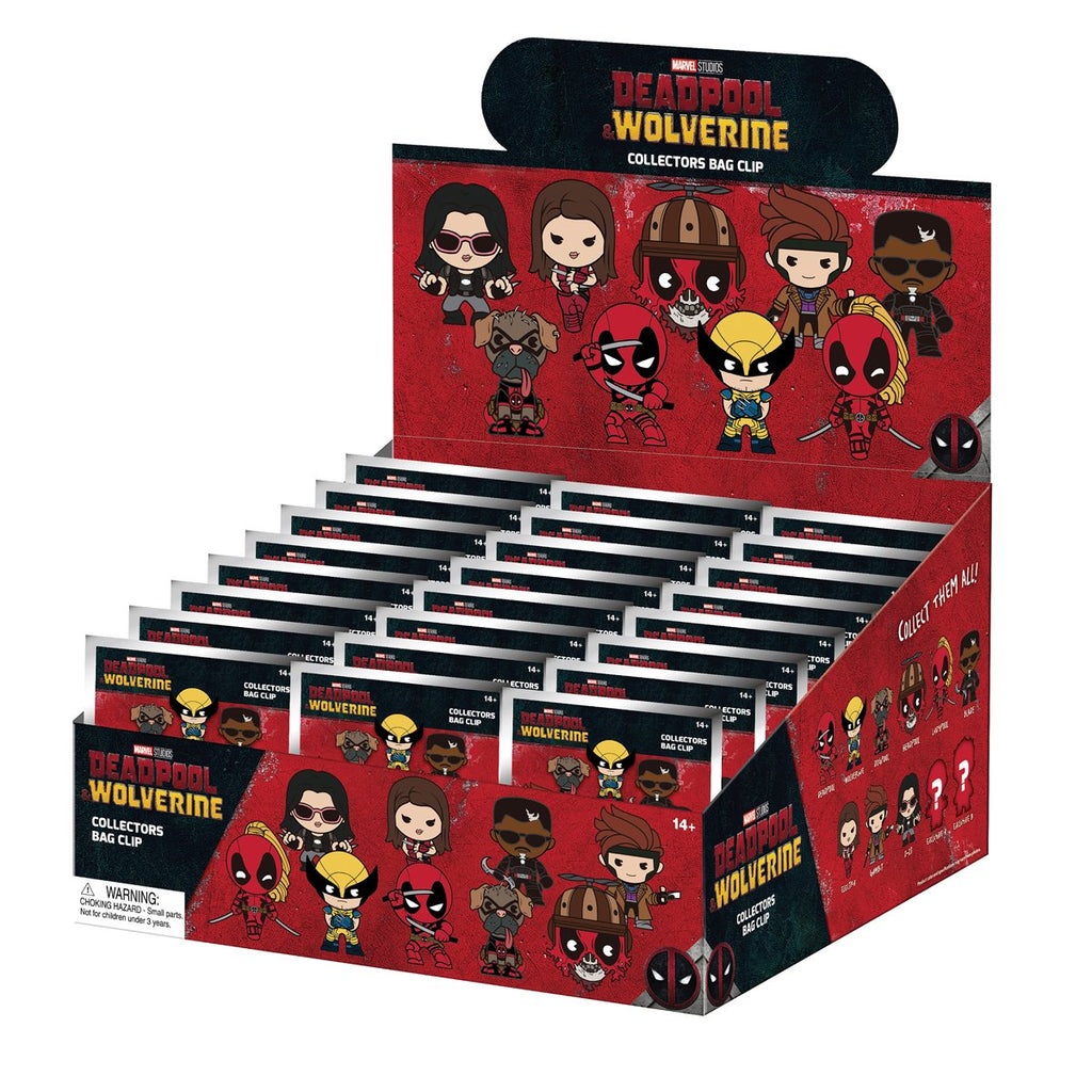Deadpool and Wolverine 3D Foam Bag Clip Display Case of 24