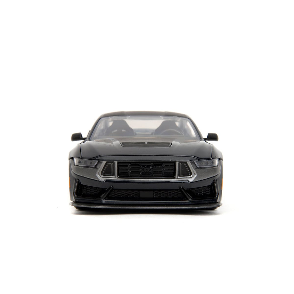 Bigtime Muscle 2024 Glossy Black Ford Mustang Dark Horse 1:24 Scale Die-Cast Metal Vehicle