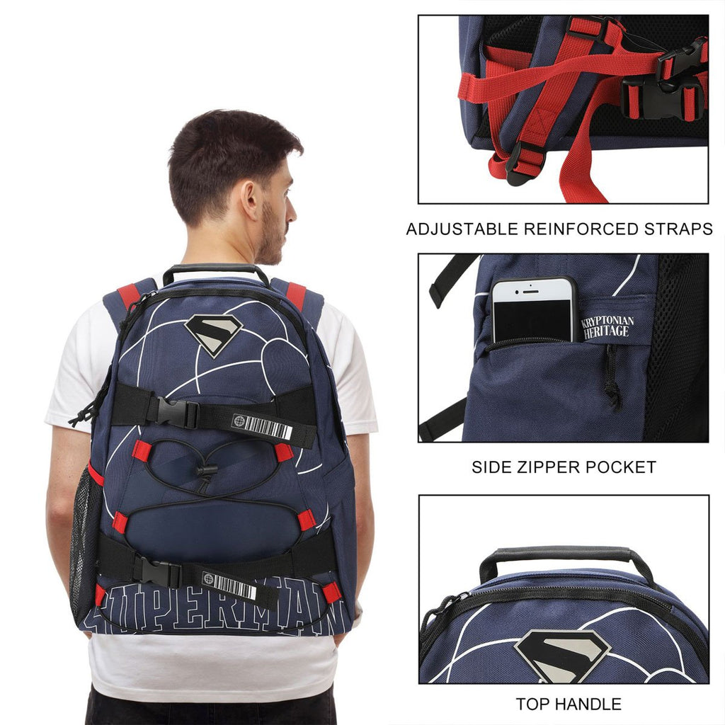 Superman Lightning Pattern Backpack