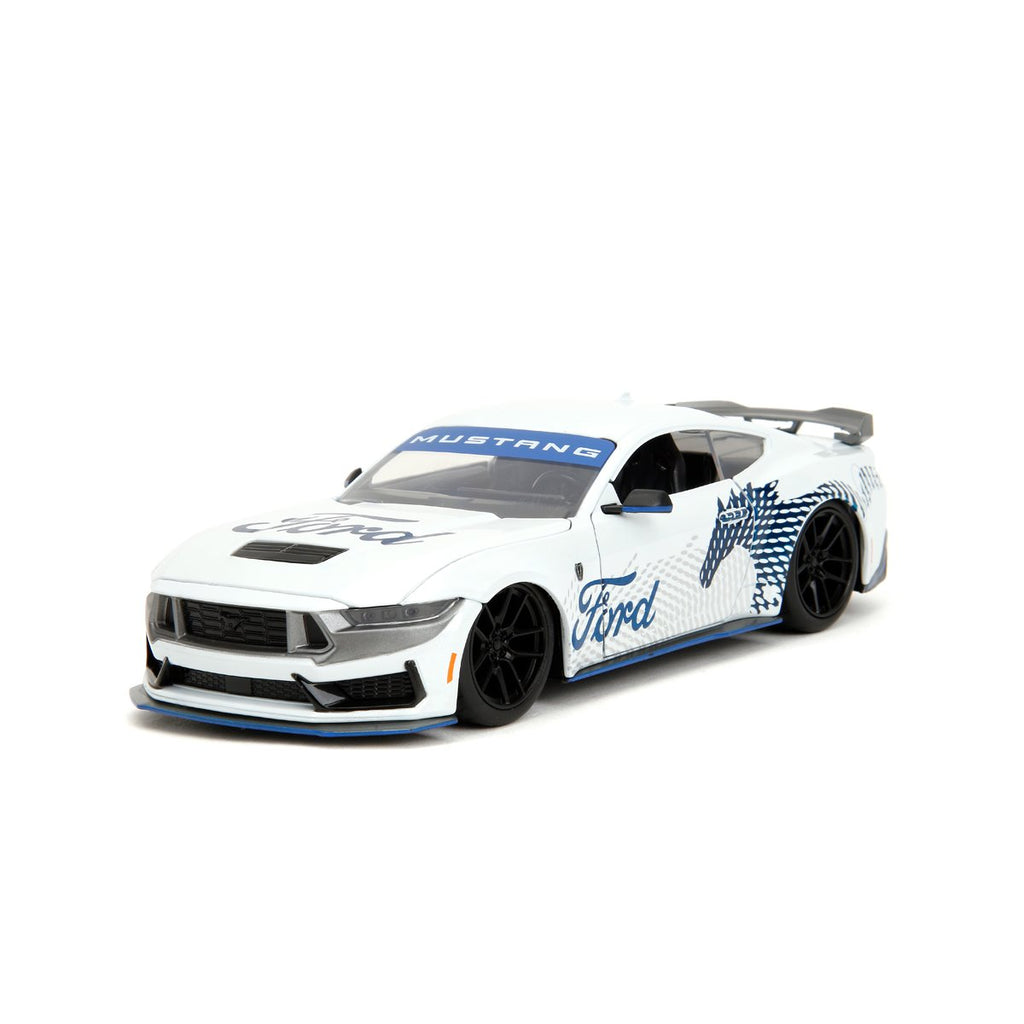 Bigtime Muscle 2024 Ford Mustang Dark Horse Glossy White 1:24 Scale Die-Cast Metal Vehicle