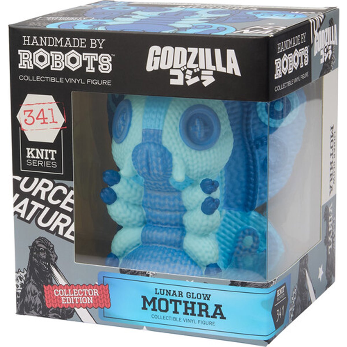Godzilla Mothra #341 Lunar Glow-in-the-Dark Handmade By Robots Vinyl Figure