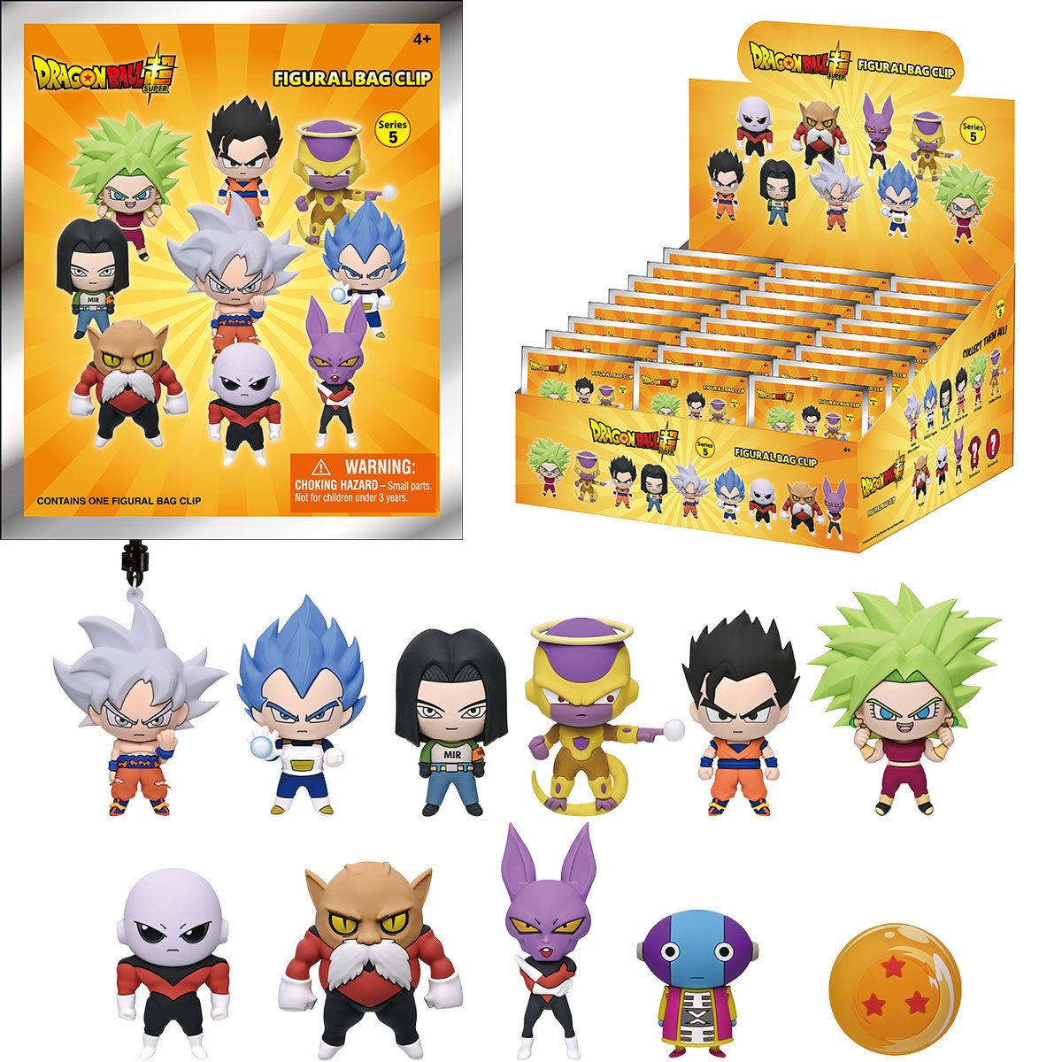 Dragon Ball Super Series 5 3D Foam Bag Clip Display Case of 24