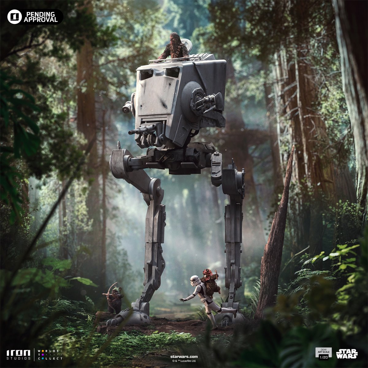 Star Wars: Return of the Jedi AT-ST and Chewbacca 1:20 Demi Art Scale Limited Edition Statue
