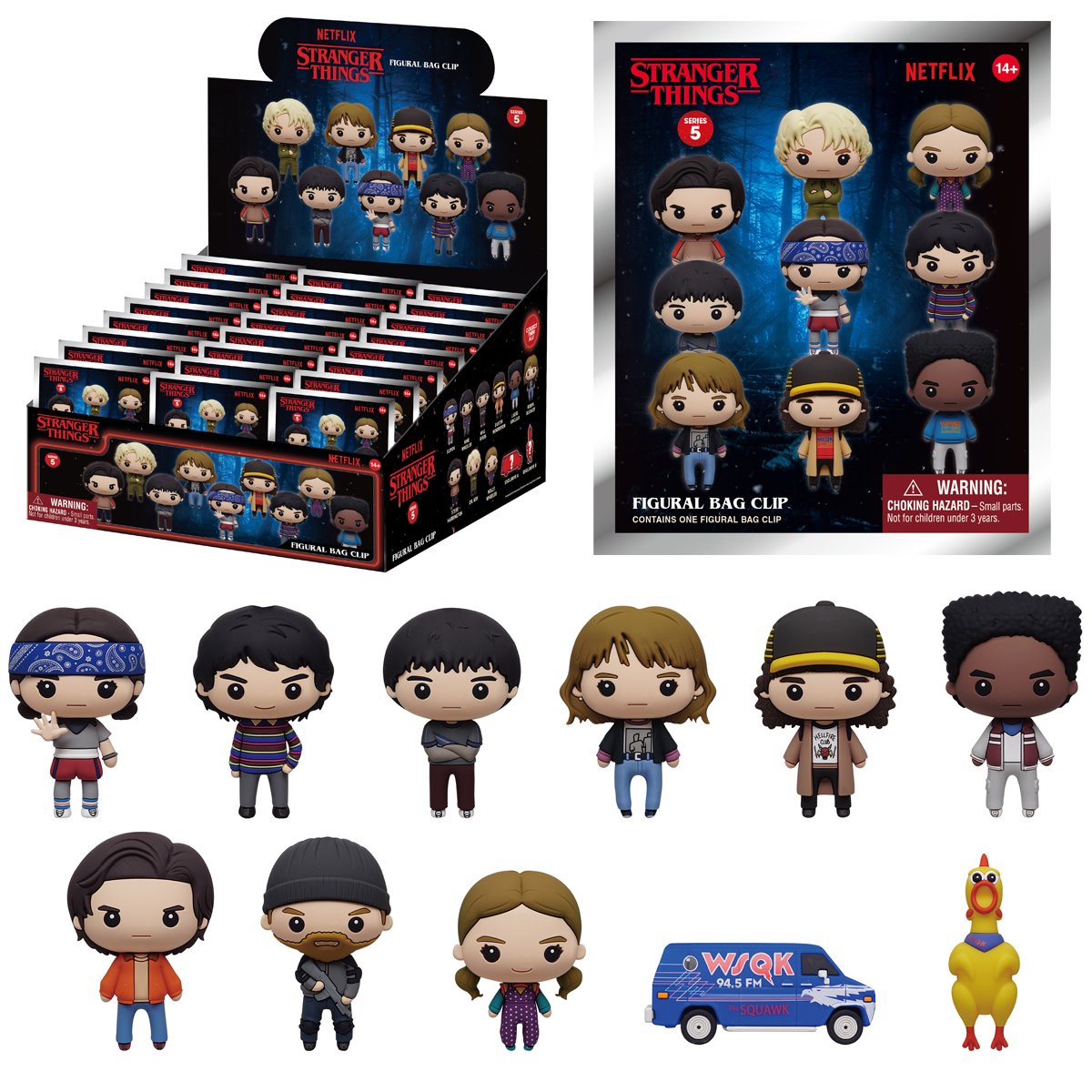 Stranger Things Series 5 3D Foam Bag Clip Random 6-Pack