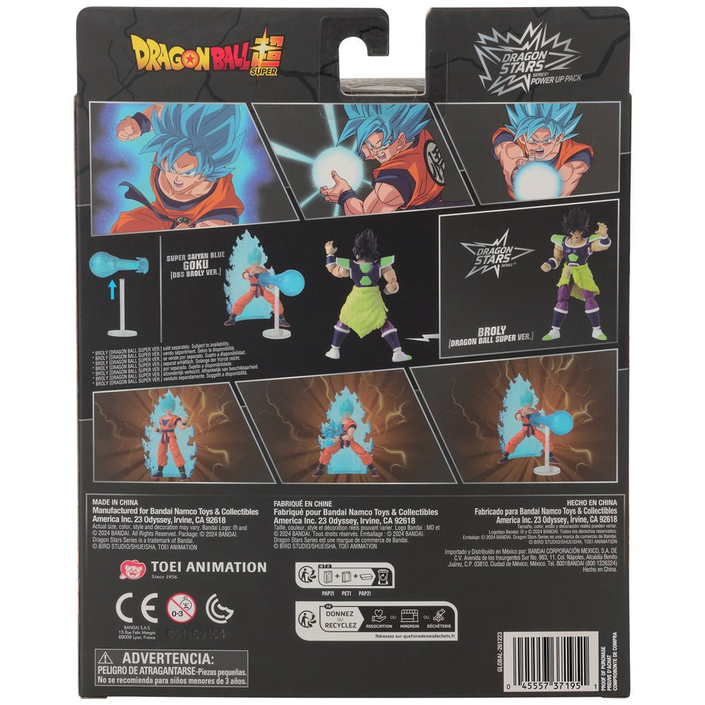 Dragon Ball Super Dragon Stars Power-Up Pack Super Saiyan Blue Goku DBS Broly Version Action Figure