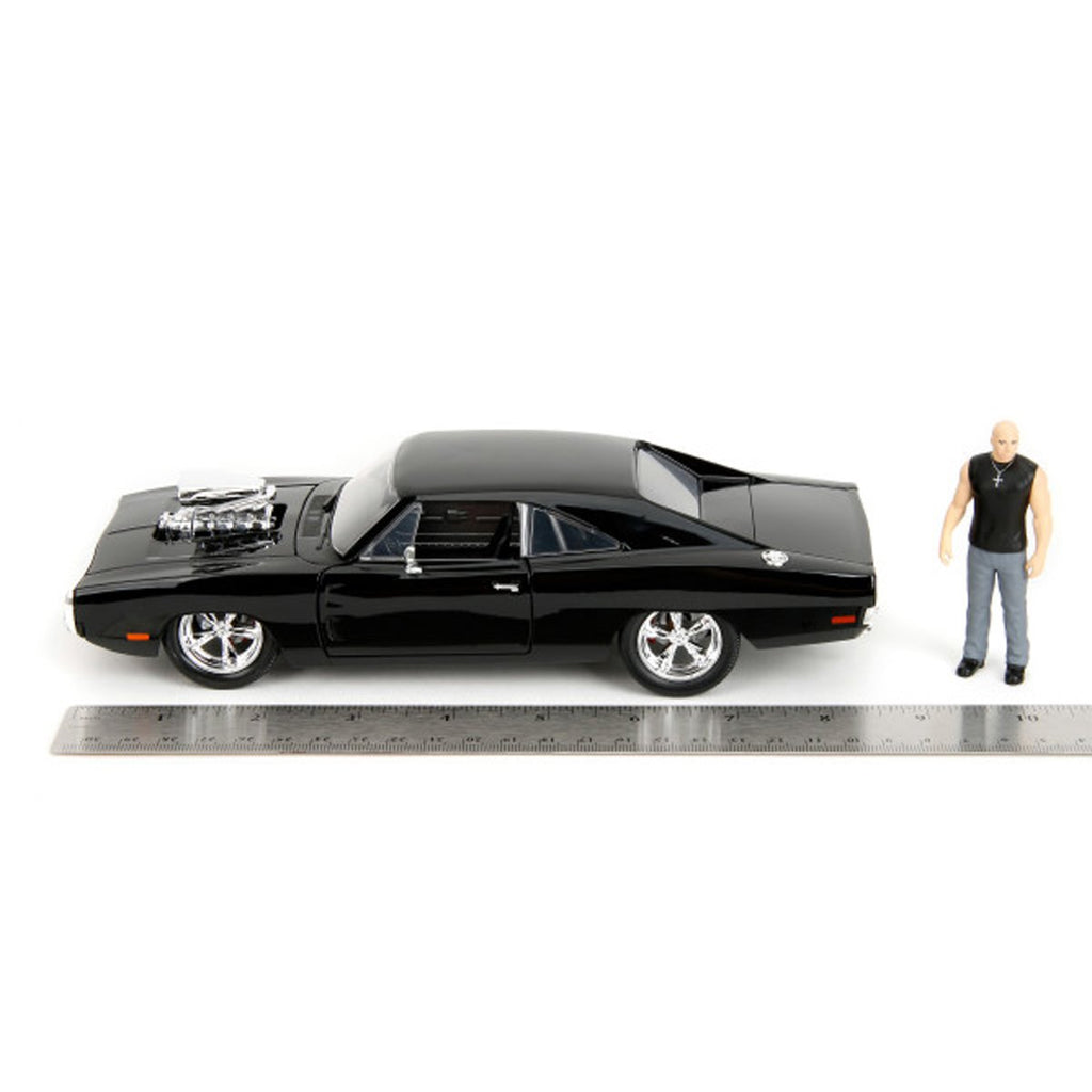 Fast and the Furious Dom and Dodge Charger R/T Build N' Connect 1:24 Scale Die-Cast Metal Vehicle Model Kit and Figure