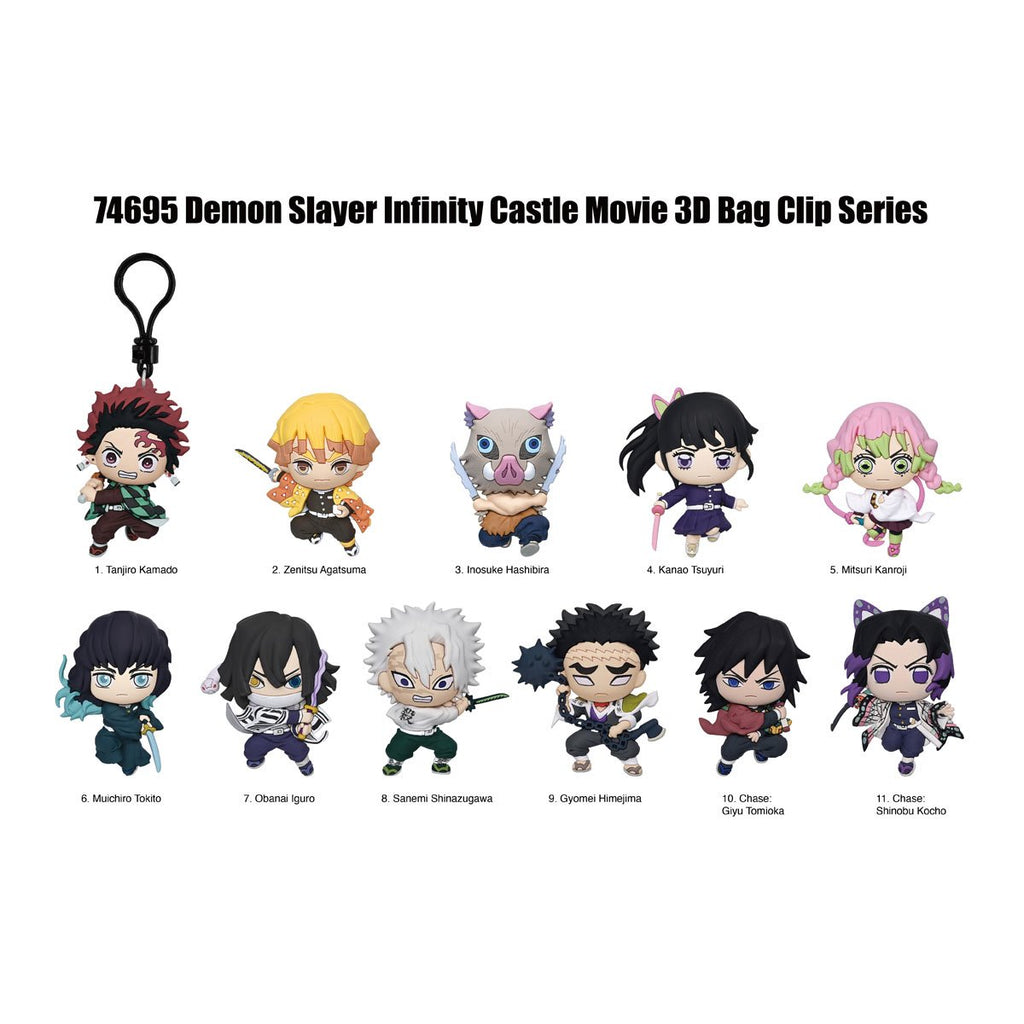 Demon Slayer: Kimetsu no Yaiba Infinity Castle 3D Foam Bag Clip Random 6-Pack