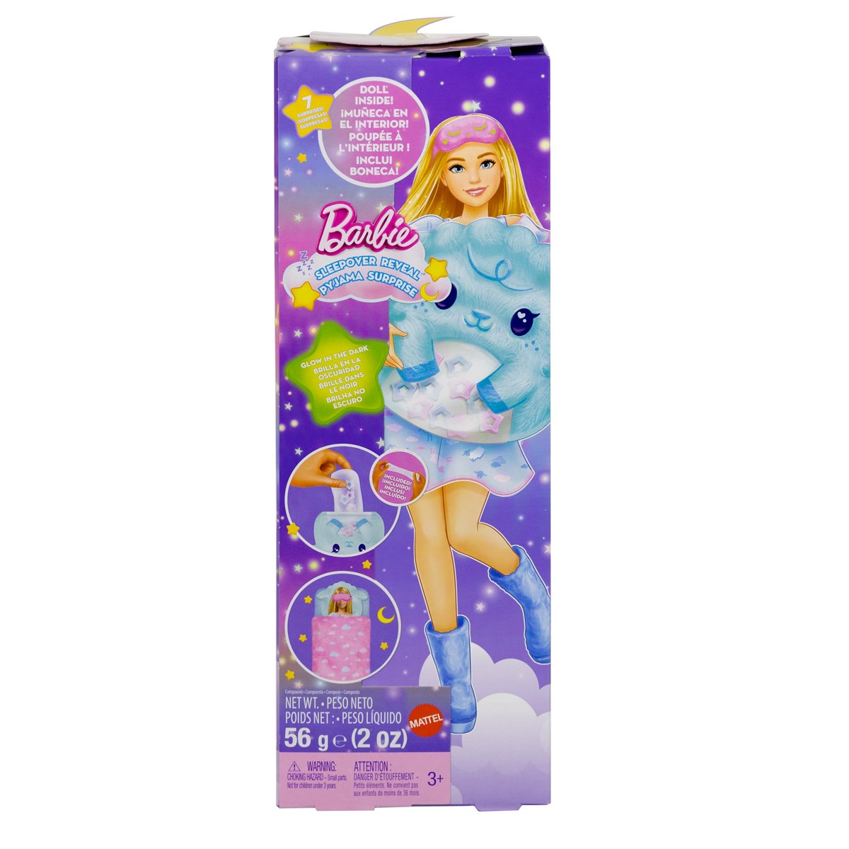 Barbie Sleepover Reveal Blue Doll and Accessories