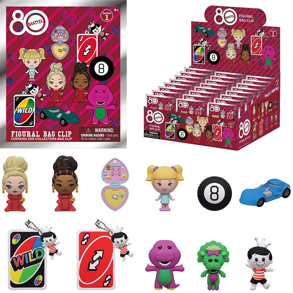 Mattel 80th Anniversary 3D Foam Bag Clip Random 6-Pack